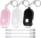 Personal Alarms for Women,3Packs Rechargeable Self Defense Security Alarm Keychain with LOUD 130dBs to Protect your Family, Kids, Elderly & Dog Walkers Safety（model:L009)