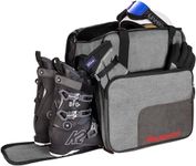 BRUBAKER 'Super Performance' Ski Boot Backpack for Boots, Helmet, Gear and Apparel - Black/Grey