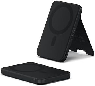SATECHI OntheGo Power Bank, Qi2 Power Bank 5000mAh, 15W Fast Charging, Portable Battery Pack with Stand for iPhone 17, 16, 15 to 12 Series & Android – Black