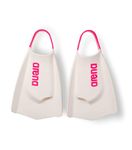 Arena Unisex Adult Powerfin Pro II Swim Training Fins Men and Women Silicone Short Blade Flippers Left/Right Customized, White/Shocking Pink, Size 7.5-9