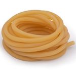 Famgee 16.4Ft Natural Pure Latex Rubber Tubing Tube Band Slingshot Catapult Surgical Laboratory Tube Rubber Hose Highly Elastic and Strong 1/4" IDx3/8 OD (6x9mm)