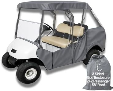 Formosa Covers Premium Golf Cart Enclosure: Universally Fitted Heavy-Duty Weather Protection Cover - 2+2 Person Enclosure - 3-Sided Drivable Rain Cover - Durable YKK Door Zipper
