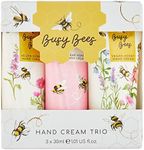 Heathcote & Ivory Busy Bees Hand Cream Trio | Vegan Hand Cream | Normal Skin Type | Hand Cream Gift Set for Women | Travel Hand Cream Set | 3x 30ml