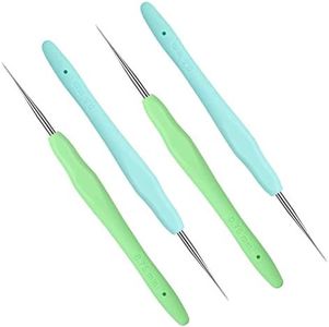 4 Pieces Dreadlock Crochet Hooks Tool 0.5mm 0.75mm Dreadlock Crochet Needle Tools for Braid Hair Weaving Locs Craft