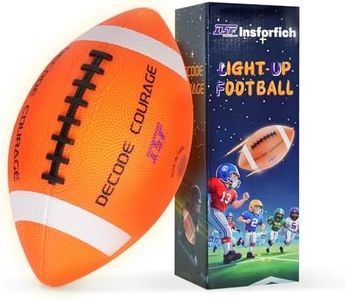 Insforfich Light Up Football - Glow in The Dark LED Football for Kids & Adults for Birthday Parties & Outdoor Night Games | Fun Sports Ball for Up 6 Ages
