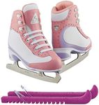 Jackson Ultima Softec Vista ST3200 Figure Ice Skates for Women/Color: Pink + Skate Guards, Size: Toddler 8 Bundle with Guardog Skate Guards