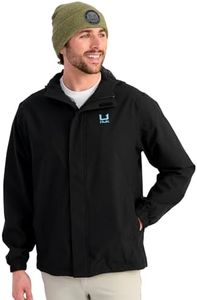 HUK Men's Storm Heavy Duty Jacket 2.0, Waterproof, Windproof, Breathable Rain Coat for Fishing and Outdoor Activities, Black