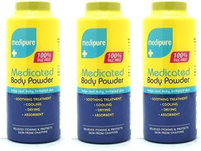 3 polvos medicados para el cuerpo de Medipure, ayuda a enfriar la piel irritada, 100% libre de talcos (200 g) – Swan house®