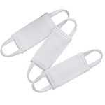 Quiet Door Closer for Baby - Nursery Door Silencers Latch Cover Made by Fabric Solid Strong Elastic Straps Door Covers for Universal Fits, Standard Size, Greyish White, Set of 3