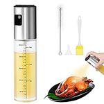 Oil Sprayer Dispenser, 100ml Oil Sprayer Bottle for Cooking, Oil Spray Bottle Vinegar Sprayer, Dressing Sprayer, Olive Oil Glass Bottle for Salad, BBQ, Kitchen Baking, Air Fryer, Grilling(100ml Glass)