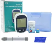 LEFTYCHOICE LCGCU-01 Total Cholesterol Testing Kit Meter Quick Results Monitor At Home Blood Test Meter with 10 Total Cholesterol Test Strips Lancets (Total Cholesterol Test Only)