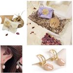 Handmade Natural SOLID BODY LOTION BAR 80g & Pair TULIP EARRINGS Set -Wellness, SPA, Cocoa & Shea Butter, Coconut Oil, Beeswax, Dried Flowers, Essential Oils (FLORAL BAR & TULIP Earrings GIFT Box)