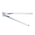 Beelee Swing Out Towel Rail Rack, Stainless Steel Towel Bar 2-Bar Folding Arm Swivel Hanger Bathroom Storage Organizer Space Saving Wall Mount