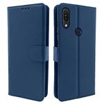 Pikkme Asus Zenfone Max Pro M1 Flip Cover Leather Finish | Inside TPU with Card Pockets | Wallet Stand and Shock Proof | Complete Protection Flip Case (Blue)