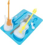 Acoustic and Electric Guitar Ice Cube Tray - Fairly Odd Novelties - Mold w/Stirrers Novelty Music Gift, Blue Guitar w/Stirrers, One Pack