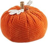 Mud Pie Orange Corduroy Pumpkin Sitter, 11.5" Dia x 9.5"