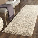 STONEMUNK® Fluffy Living Room Soft Touch Carpet Comfy Bedroom Anti Skid Drawing Kids Room, Kitchen, Bedside Runner - (Ivory, 1.5x4 Feet)