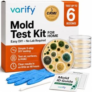 Varify Mold Test Kit for Home Air Quality | Air Quality Test Kit & Black Mold Detector for Home | 6-Petri-Dish Indoor Airborne Spore Sampler | Easy-to-Use with Clear Instructions & ID Booklet