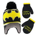 DC Comics Boys Winter Accessory Hat And Mittens Set, Batman Toddler Beanie For Ages 2-4