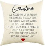 Ogiselestyle Grandma Gifts Pillow Covers 18x18 Inch, Decorative Home Throw Pillow Case, Grandma Birthday Gifts from Grandkids, Granny Nana Square Couch Pillow Cover