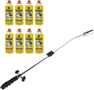 Weed Burner with 8 Butane Canisters – Portable Garden Torch Set