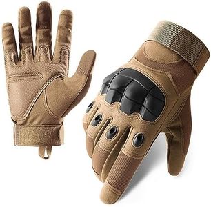 Men Tactical Gloves with Knuckle Protection, Outdoor Gloves Fingerless Glove for Riding, Cycling, Motorcycle, Driving Gloves (Camel L)