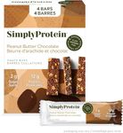 Simply Protein - Peanut Butter Chocolate Crispy Bars - Plant Based Protein Bars - Low Carb, Low Sugar, High Fibre - 12g Protein, 2g Sugar, 7g Fibre - Vegan, Gluten Free, Non GMO, Kosher - 4 Bars