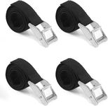 Amtake 4 Pack Tie Down Strap, Lashing Straps Retractable Ratchet Straps with Adjustable Zinc Alloy Cam Buckles for Cargo, Trucks, Motorcycles, Boats, Trailers (Black, 1m x 25mm)