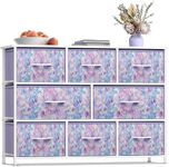 Sorbus Kids Dresser with 8 Drawers - Chest Organizer Unit with Steel Frame Wood Top & Handle, Fabric Bins for Clothes - Wide Furniture for Bedroom Hallway Kids Room Nursery & Closet