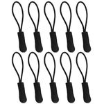 Luggage Zipper Pull Replacement for Backpack: YZSFIRM 10 Pcs Zipper Tab - Black Heavy Duty Zipper Extender Cord for Bag Suitcase Jacket