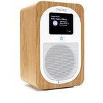 Pure Evoke H3 Portable FM/DAB+/DAB Digital Radio - Portable DAB Radio with Bluetooth, Dual Alarms and Full Colour Display, Oak