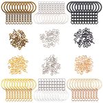 360 PCS Key Chain Rings Set Including 60pcs with Open Jump Rings with Chain, and 300pcs Small Screw Eye Pins Connector Accessories DIY Key Chain Rings kit for Crafts and Jewelry Making (MixedColors)