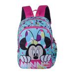 Disney Kids School Bag Soft Plush Backpacks Cartoon Printed Minnie Mouse School Bag for Unisex Kids | Casual Bagpack | Blue & Pink (3-8 Years) AZ909