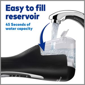 Waterpik Cordless Water Flosser – Black, Portable Oral Irrigator
