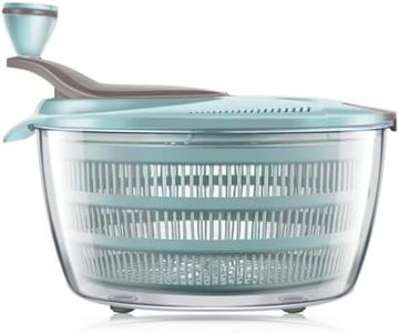 Supvox® Salad Spinner Salad Dryer with Bowl 4.24 Quart Manual Rotatable Salad Dryer with Strainer, Food Grade Vegetable Dryer for Food Preparation, Salad Making, Pasta