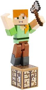 Minecraft Alex, figura de acción con libro de historietas para niños y niñas +6 años (Mattel GCC12)