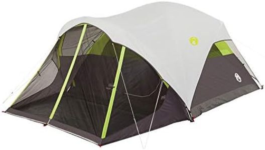 Coleman Steel Creek 6-Person Tent with Screened Porch, Weatherproof Tent with Screen Room Sets Up in Minutes, Fits Queen-Size Airbed, Contains PFAS Materials