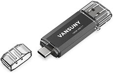Vansuny 128GB Type C Flash Drive Upgraded 130MB/s USB 3.1 Flash Drive 2 in 1 OTG USB A + USB C Memory Stick with Keychain Dual Type C USB Thumb Drive for Android Smartphones, Tablets, MacBook, PC
