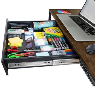 Large 23.6 Inch Under Desk Drawer Slide Out, Pencil Drawer, Undermount Desk Drawer, Under Counter Drawers, Attachable Desk Drawer, Drawer For Under Desk, Undermount Drawer, Under Desk Pull Out Drawer