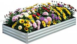 TOUFUN Metal Raised Garden Beds (Gray,8 x4 x1 FT)