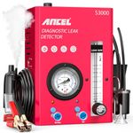 ANCEL S3000 Smoke Machine Automotive with Built-in Air Compressor, Pressure Gauge & Adjustable Flow Meter, Automotive Smoke Machine Leak Detector for EVAP,Fuel,Vacuum,Intake,Exhaust & More Car System