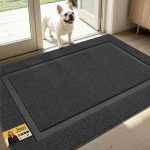 JSEI Dirt Trapper Door Mat 36" x 60", Doormat Non-Slip, Dark Grey