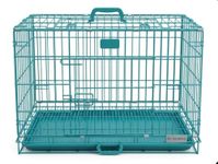 DC Pet World Large Metal Pet Cage | Heavy Duty Iron Dog Crate with Foldable and Portable Pet Kennel | Secure Double Door Locking System | Rust Resistant Coated Wire Cage (3 ft)