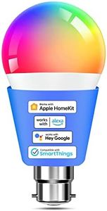meross Smart Bulb Smart Bulb Alexa Light Bulb B22 Compatible with Apple Homekit, Alexa, Google Home, Siri Voice Control Dimmable Multicolor LED Light Bulb Equivalent 9W Rgbcw (MSL120DHK)