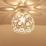 Zevnico White Mini Chandelier Light Fixture, Crystal Ceiling Light, Semi Flush Mount Hallway Lights, Small Metal Handmade Chandelier Lamp Covers for Hallway Foyer Entryway Closet Indoor Lighting