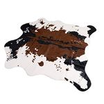 MustMat Brown Cow Print Rug 55.1" W x 62.9" L Faux Cowhide Rugs Cute Animal Printed Carpet for Home