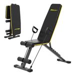 Boldfit Gym Bench for Home, Heavy Duty Commercial Grade Adjustable Weight 250kg Capacity, Foldable Multi-Position Incline/Decline/Flat Bench with Leg Developer, Full Body Strength Training Equipment