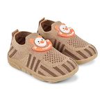 KATS SHOES Unisex Chu-Chu Sound Musical First Walking Sneaker Shoes For Baby Boys And Baby Girls For 9-24 Months Beige, Size 1.5C