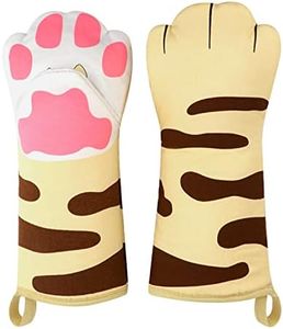 HuiDou Funny Oven Mitts Kitchen Accessories Cooking Baking Heat Resistant Kawaii Cat Glove, Gifts for Cat Lover 1 Pair Claw