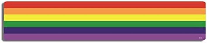 Gear Tatz - SKINNY GAY PRIDE RAINBOW FLAG - LGBTQ Pride Bumper Sticker - 2 X 10 inches - Professionally Made in The USA - Vinyl Car Decal